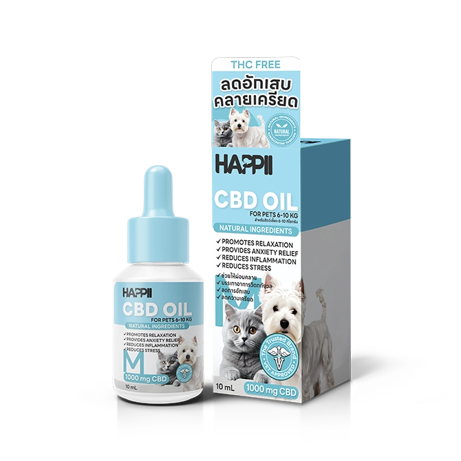 Happii CBD Oil for Pets – 10ml (Size M, 10%)