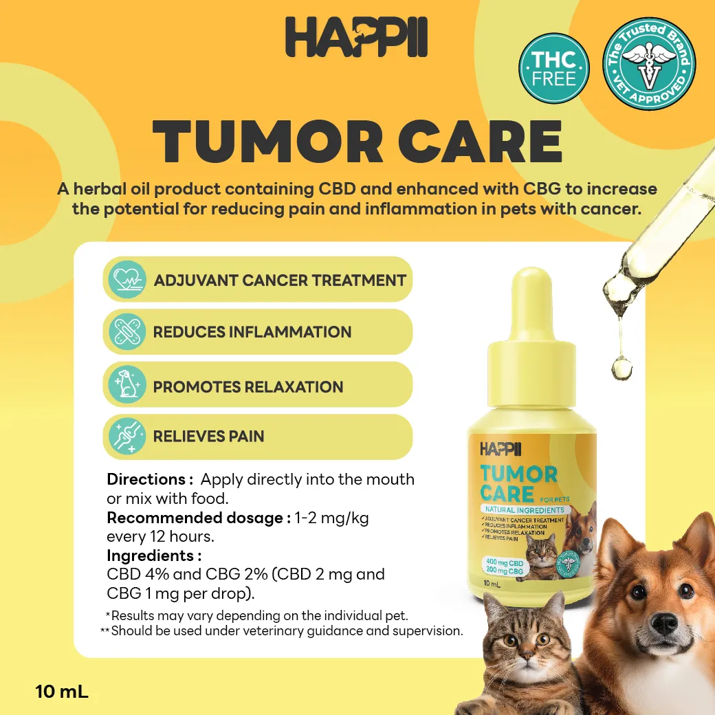 HAPPII Tumor Care Oil for Pets – 10 mL (CBD + CBG) - Image 2